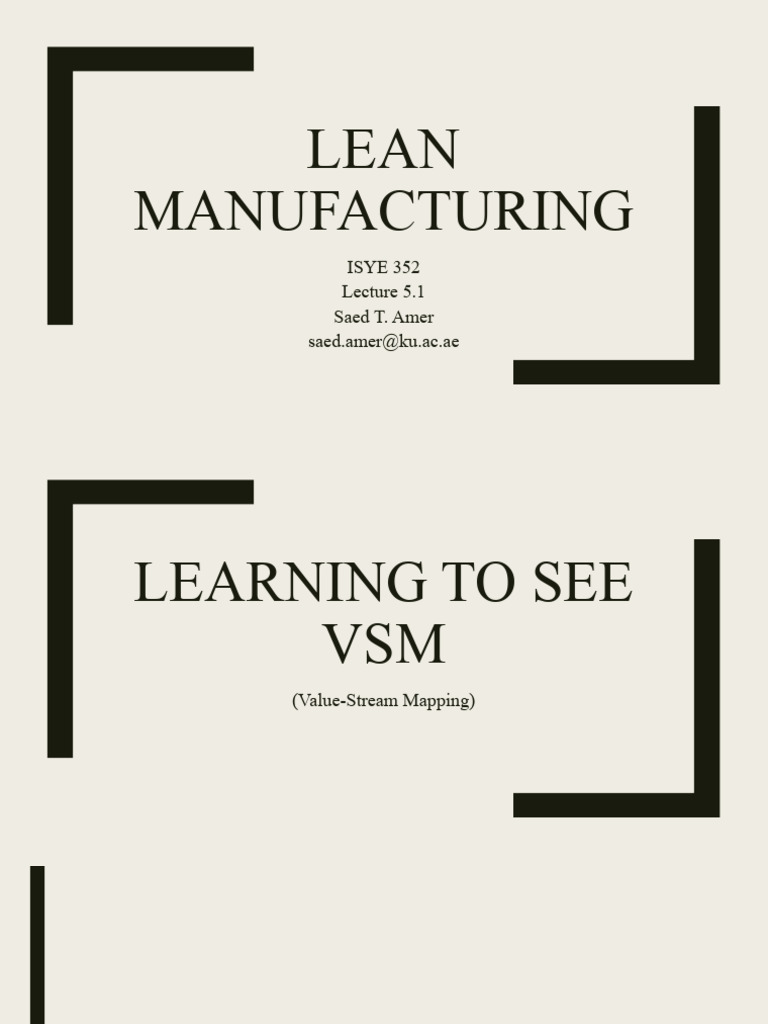 Value Stream Mapping in Lean Manufacturing | PDF | Lean Manufacturing ...