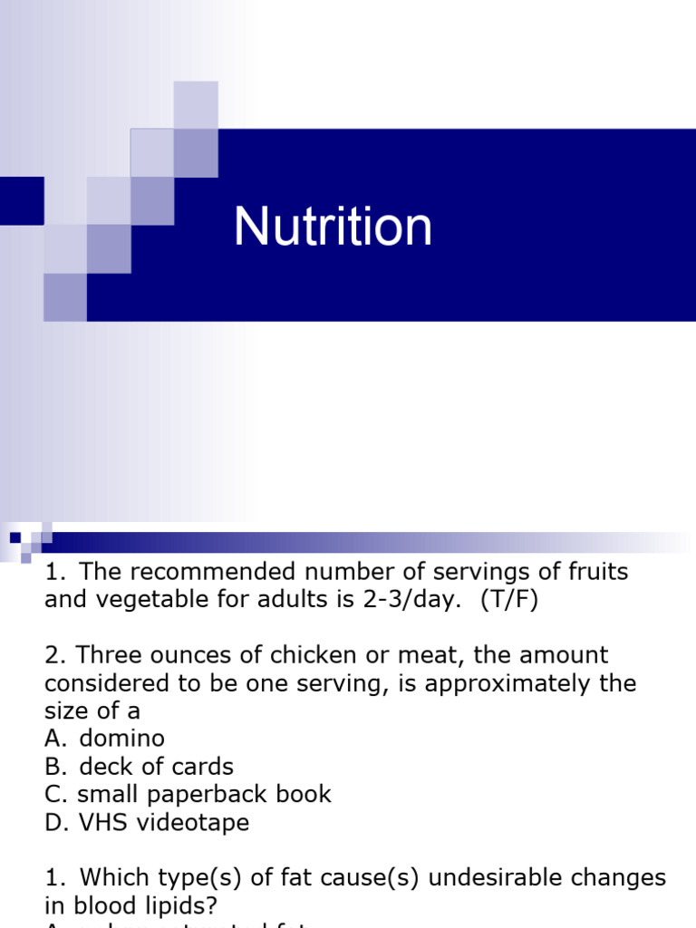 Essential Nutrition Guidelines and Facts | PDF | Fat | Whole Grain