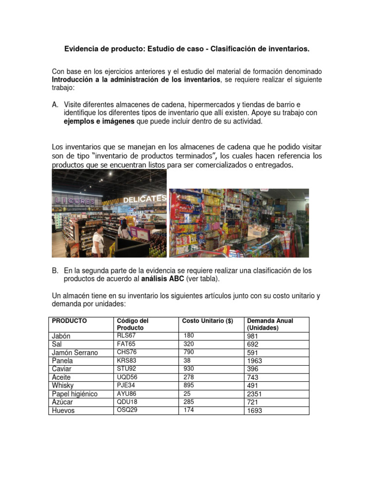 Clasificacion De Inventarios Pdf Inventario Calidad Comercial Images ...