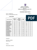 Dlcv Snshs Pre Assessment Summary of Results Filipino