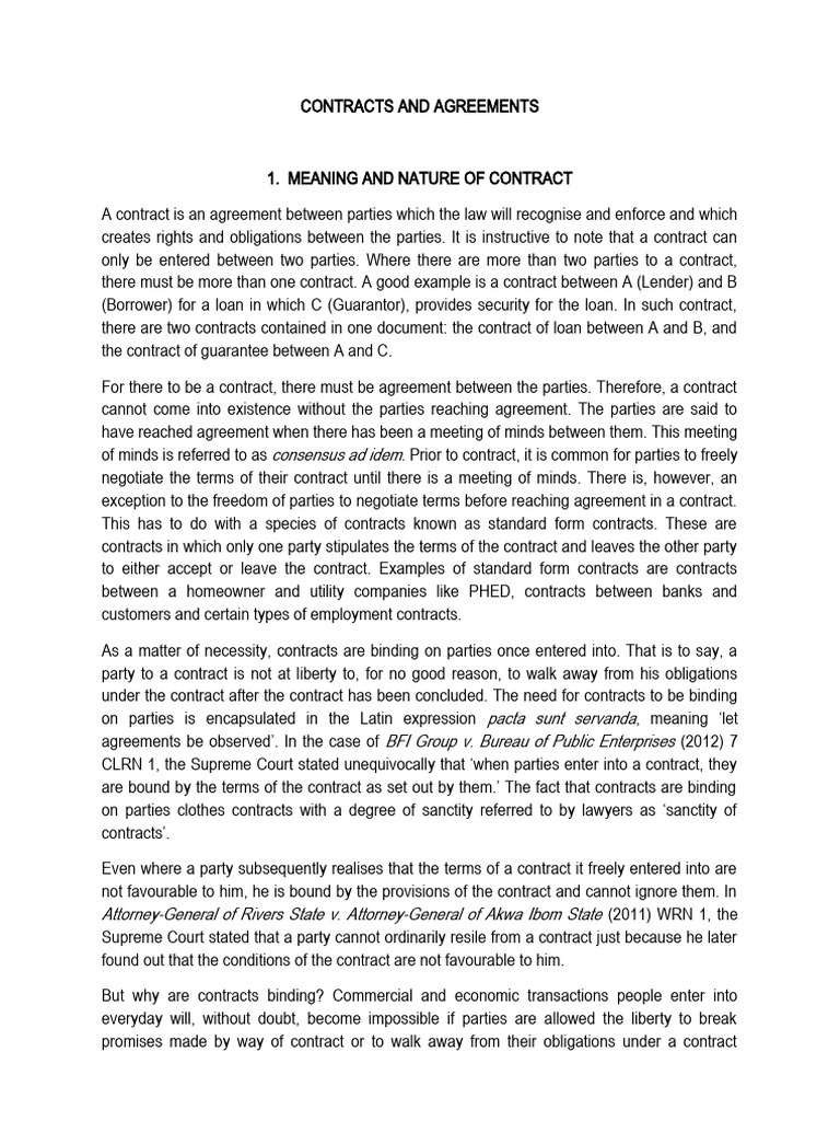 Understanding Bilateral Contracts | PDF | Offer And Acceptance ...