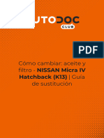 Cómo Cambiar - Aceite y Filtro - NISSAN Micra IV Hatchback (K13) - Guía de Sustitución