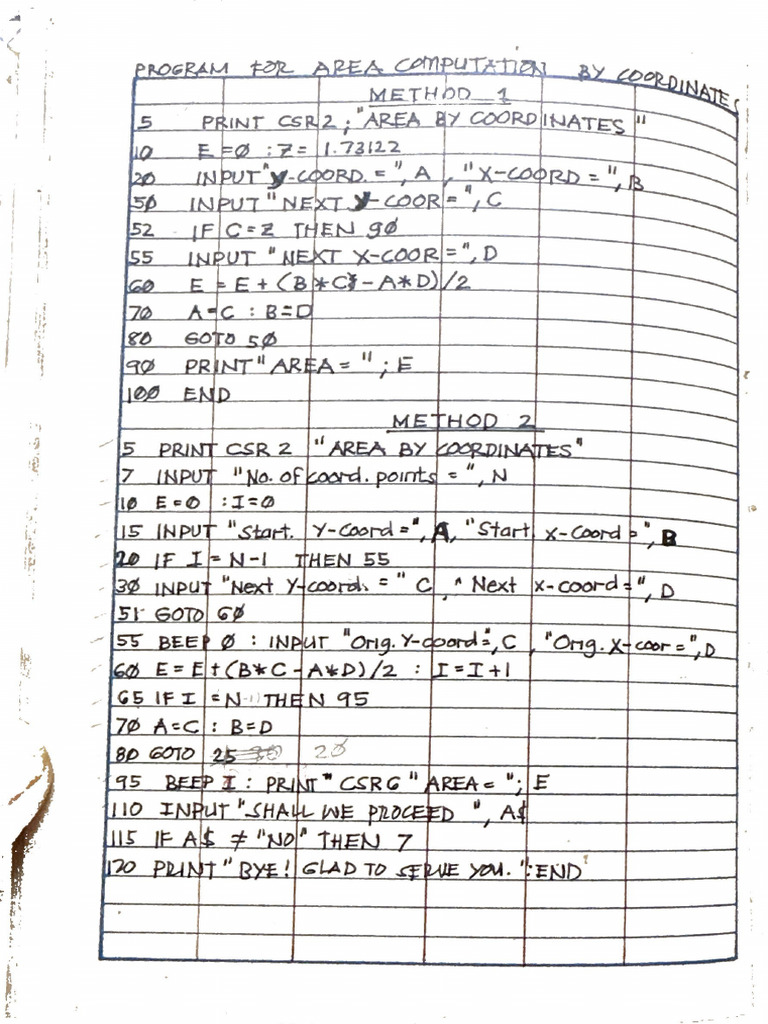 Area by Coordinates | PDF