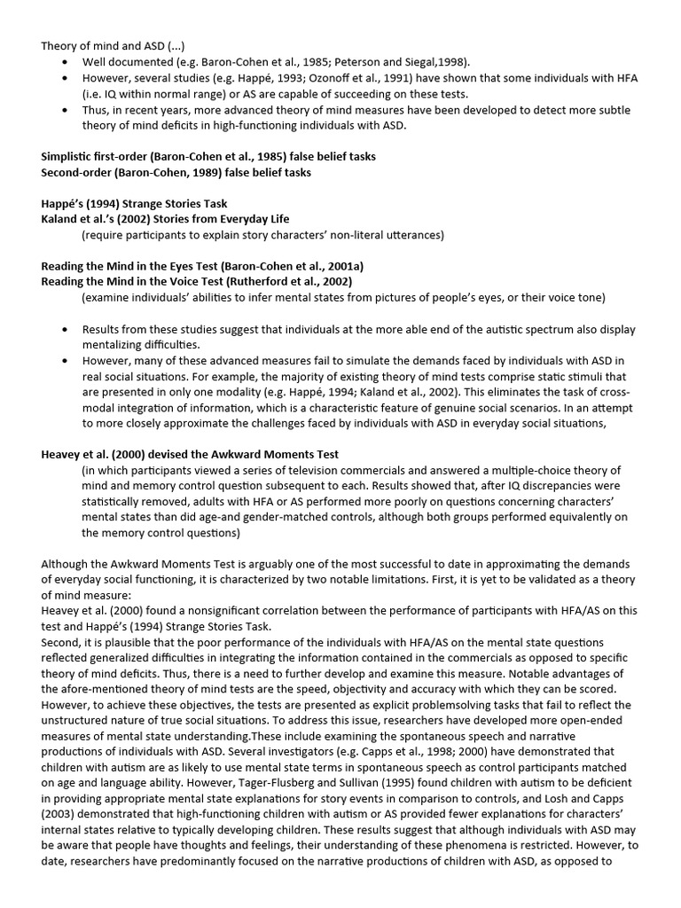 Tea tom teorias tea pdf theory of mind autism spectrum