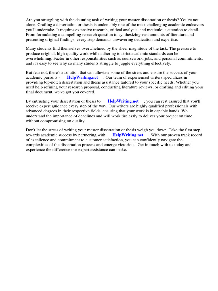 Master Dissertation Or Thesis Pdf Thesis Doctor Of Philosophy