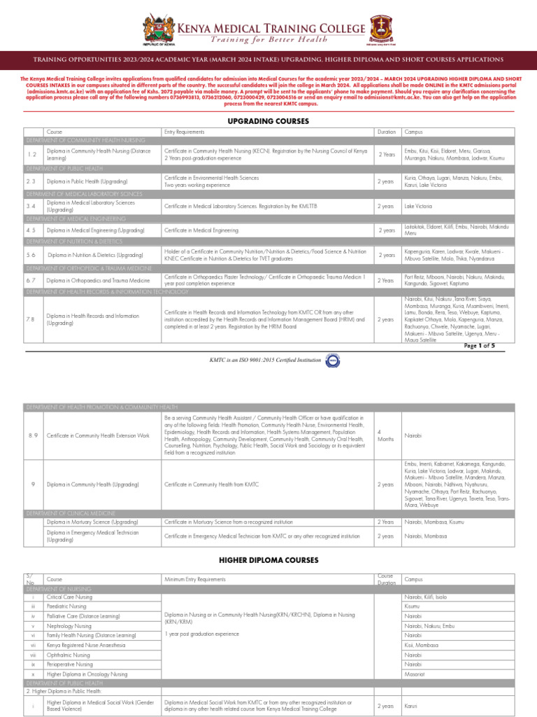kmtc-upgrading-higher-diploma-and-short-courses-training-opportunities