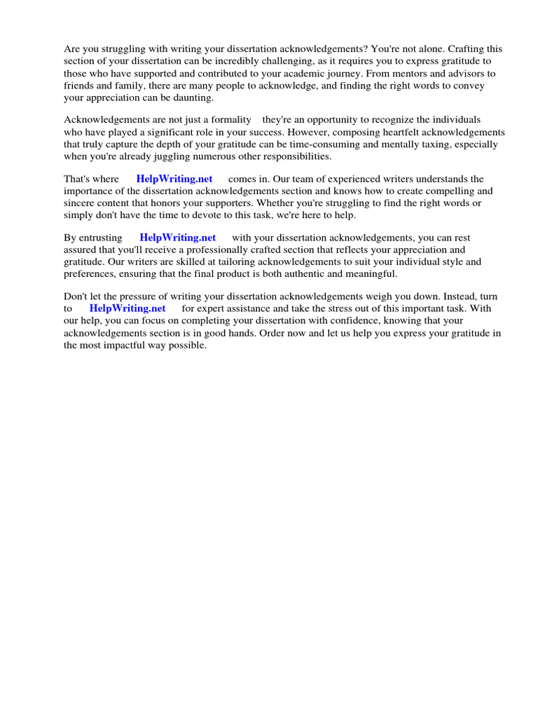 Example Dissertation Acknowledgements | PDF | Thesis | Essays