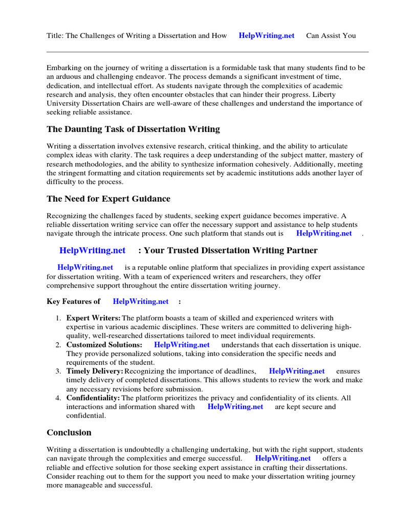 Liberty University Dissertation Chair PDF Expert Thesis