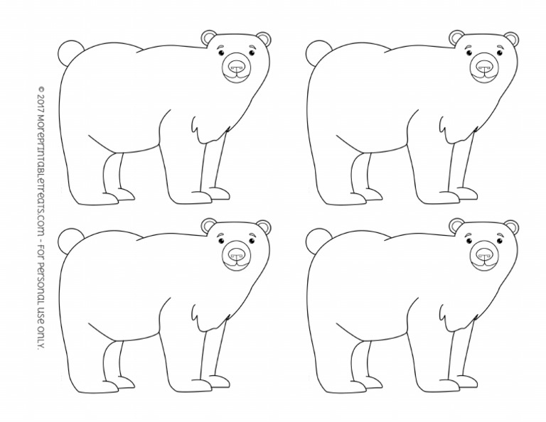 Polar bear template small pdf