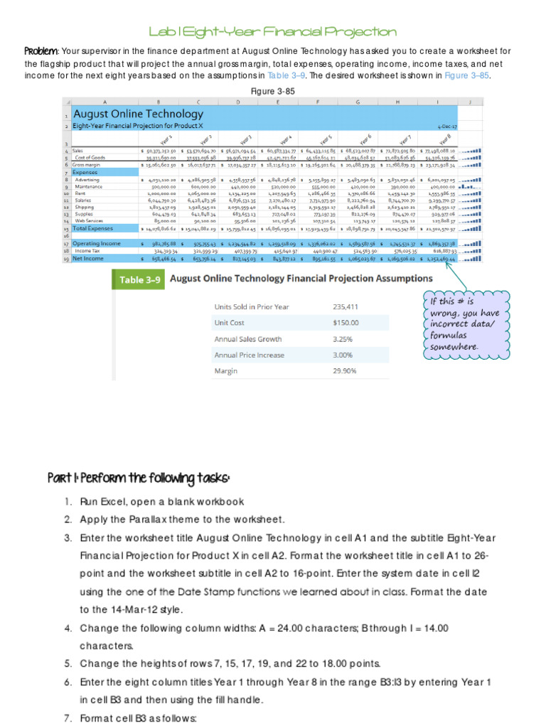 Excel Ch 3 In The Lab 1 Pdf Worksheet