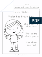 Read and Colour Reading Comprehension Worksheets