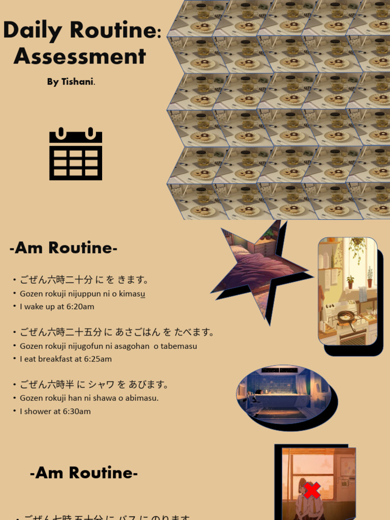 Daily Routine Japanese Assessment | PDF