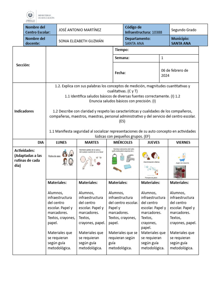 Plan de Clases para Segundo Grado | PDF | Maestros | Science