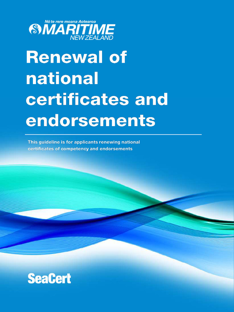 Renewal national certificates endorsements pdf