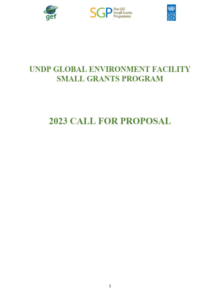 UNDP GEF-SGP Ghana 2023 Grant Proposals | PDF | Sustainability | Global ...