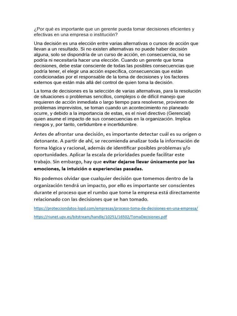 Foro Toma de Decisiones | PDF | Crecimiento personal y profesional ...