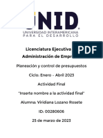 Planeación y Control de Presupuestos