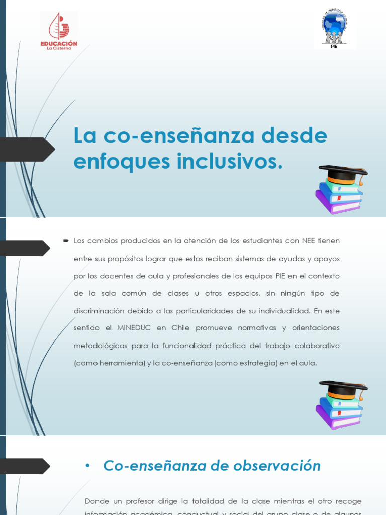 Enfoques de Co-enseñanza Inclusiva | PDF | Crecimiento personal y ...
