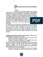 Cuáles Son Las Situaciones Didácticas para Enseñar El Nombre Propio