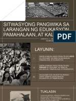 Sitwasyong Pangwika Sa Larangan NG Edukasyon, Pamahalaan, at Kalakalan