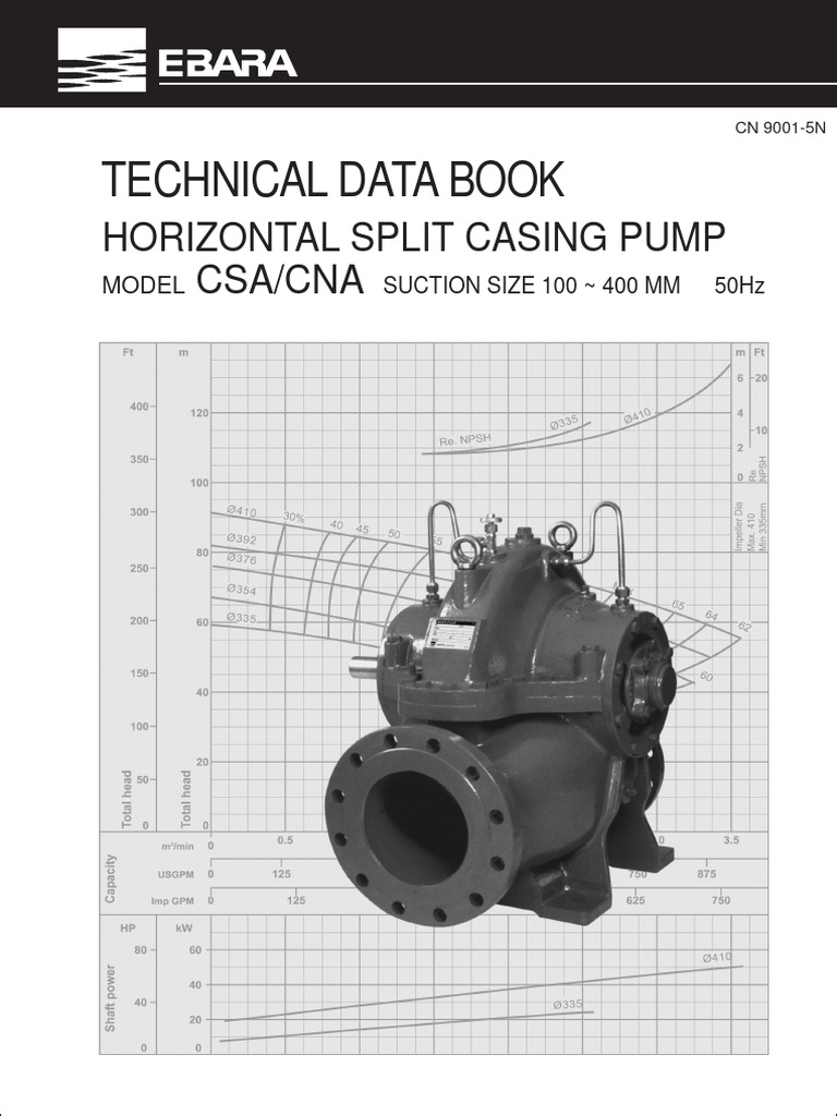 Ebara CSA/CNA Pump Technical Data | PDF | Pump | Bearing (Mechanical)
