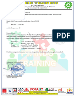 Surat Pemberitahuan Pelaksanaan Training Operator Loader & Tower Cranr - Disnaker Kalsel