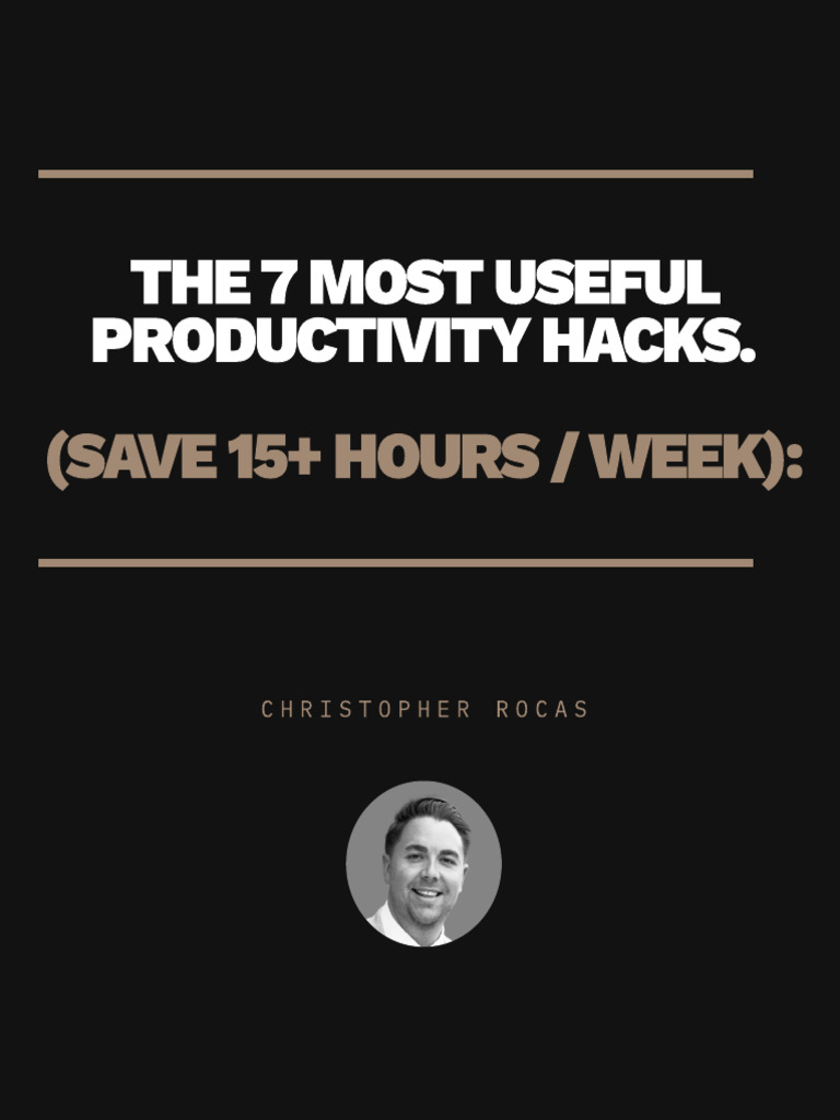 Productivity Hacks Pdf Behavioural Sciences Psychology