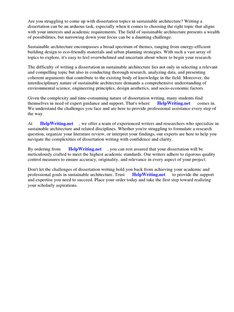 Dissertation topics in sustainable architecture pdf sustainability