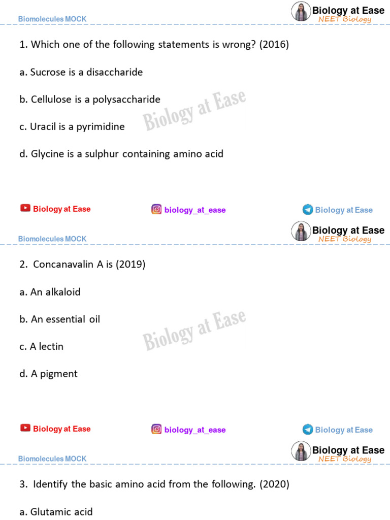 Biomolecules MOCK PDF Nucleotides Enzyme Inhibitor
