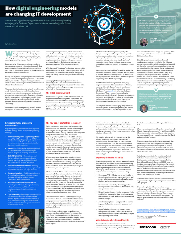 Digital Engineering Models Cbrochure PDF Simulation Systems