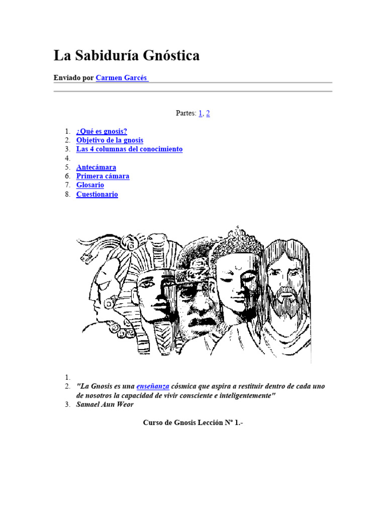 Sabiduría y Gnosis: Transformación Interior | PDF | Gnosticismo ...
