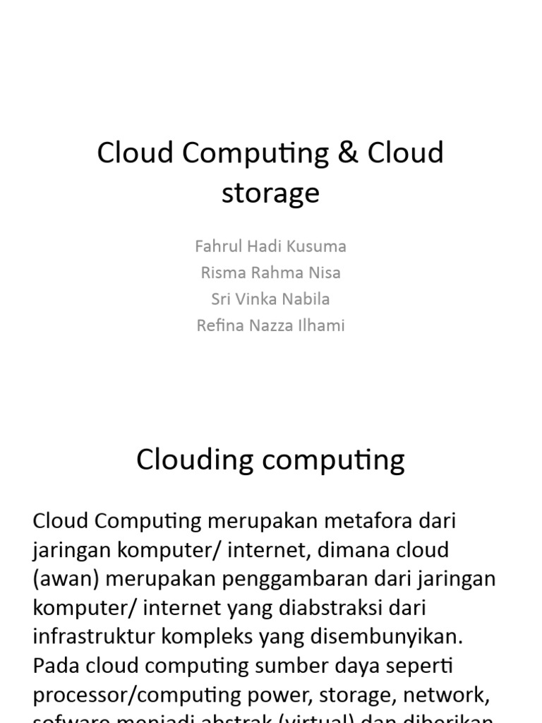 Memahami Cloud Computing dan Storage | PDF | Seni | Teknologi & Rekayasa