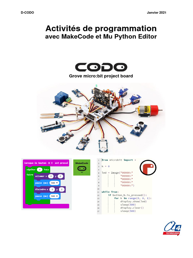 Activités de programmation CODO et micro:bit | PDF | Informatique ...