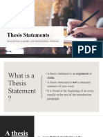 Thesis Statements and What To Avoid Revision