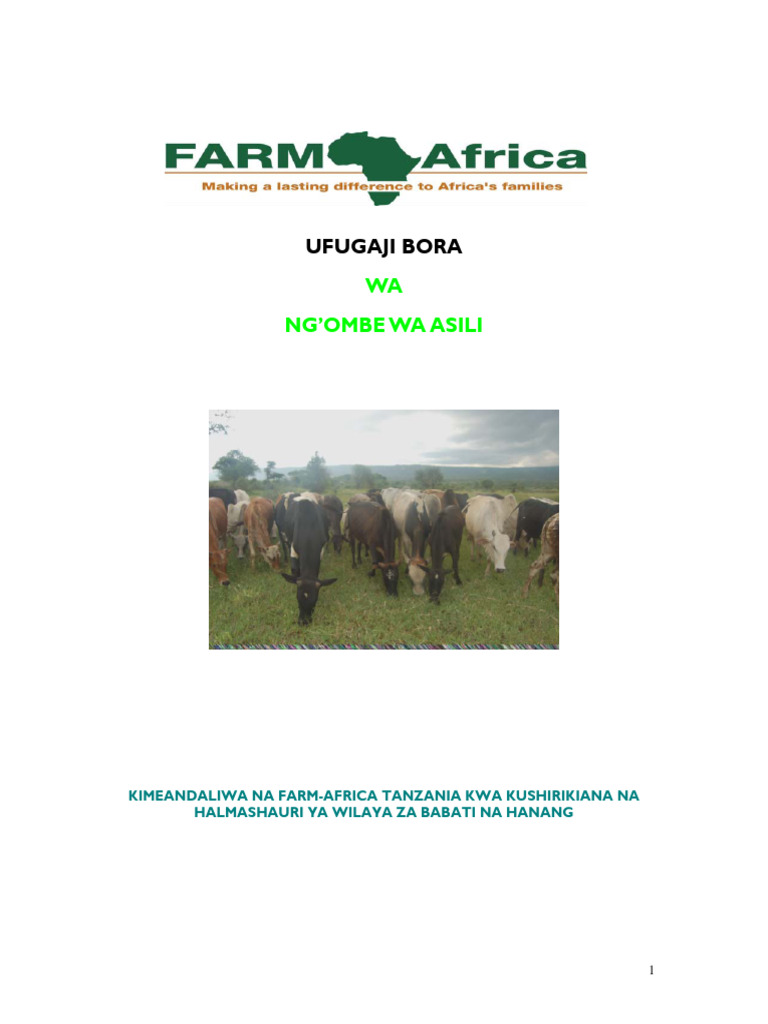 Ufugaji Bora Wa Ngombe Wa Asili | PDF