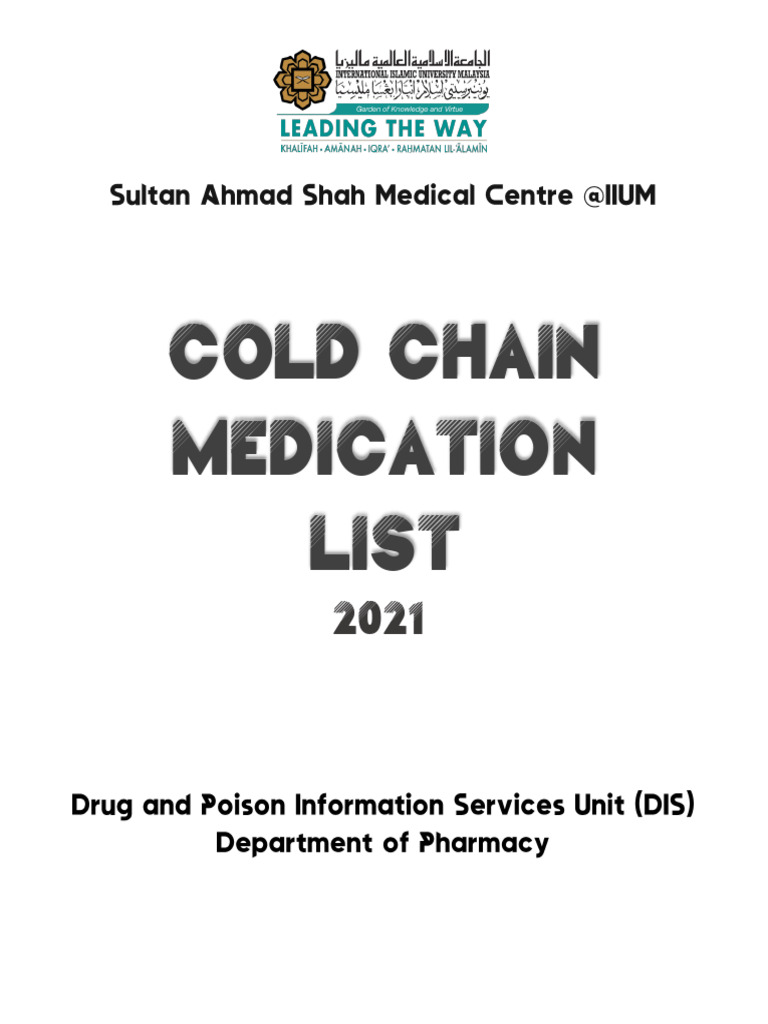 Cold Chain Medication List 2021 | PDF | Drugs | Pharmacology