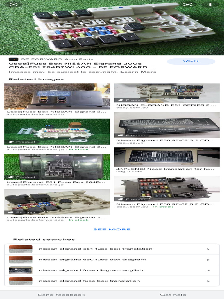 Nissan Elgrand E51 Fuse Box Diagram - Google Search | PDF