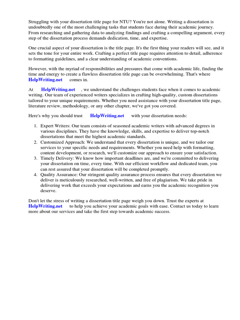 Dissertation Title Page Ntu Pdf Thesis Doctor Of Philosophy