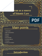 Quran As A Source of Law Notes by Fahad Fareed