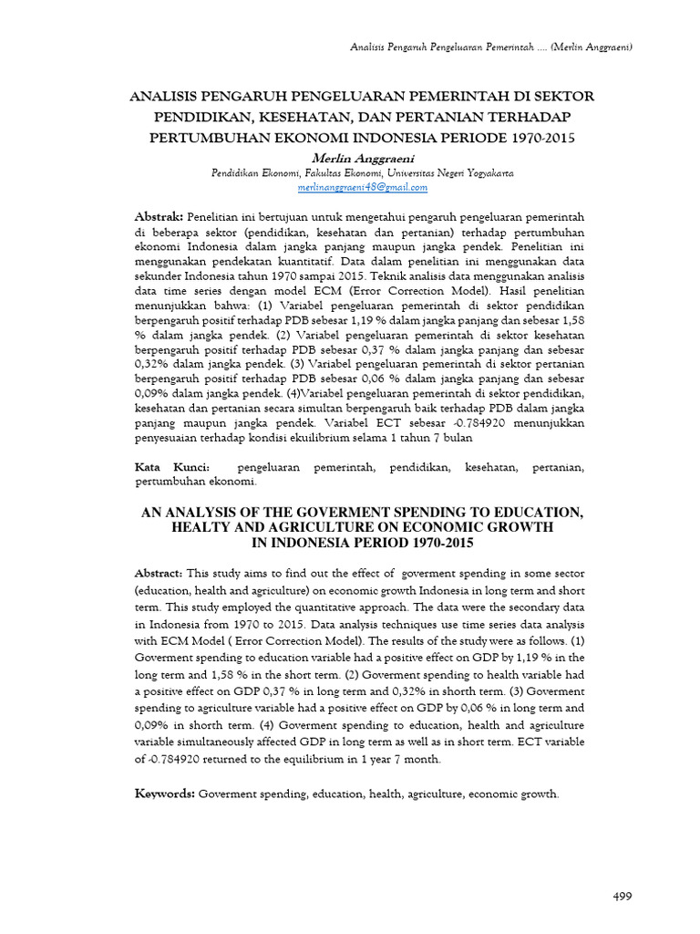 Pengaruh Pengeluaran Pemerintah pada PDB | PDF