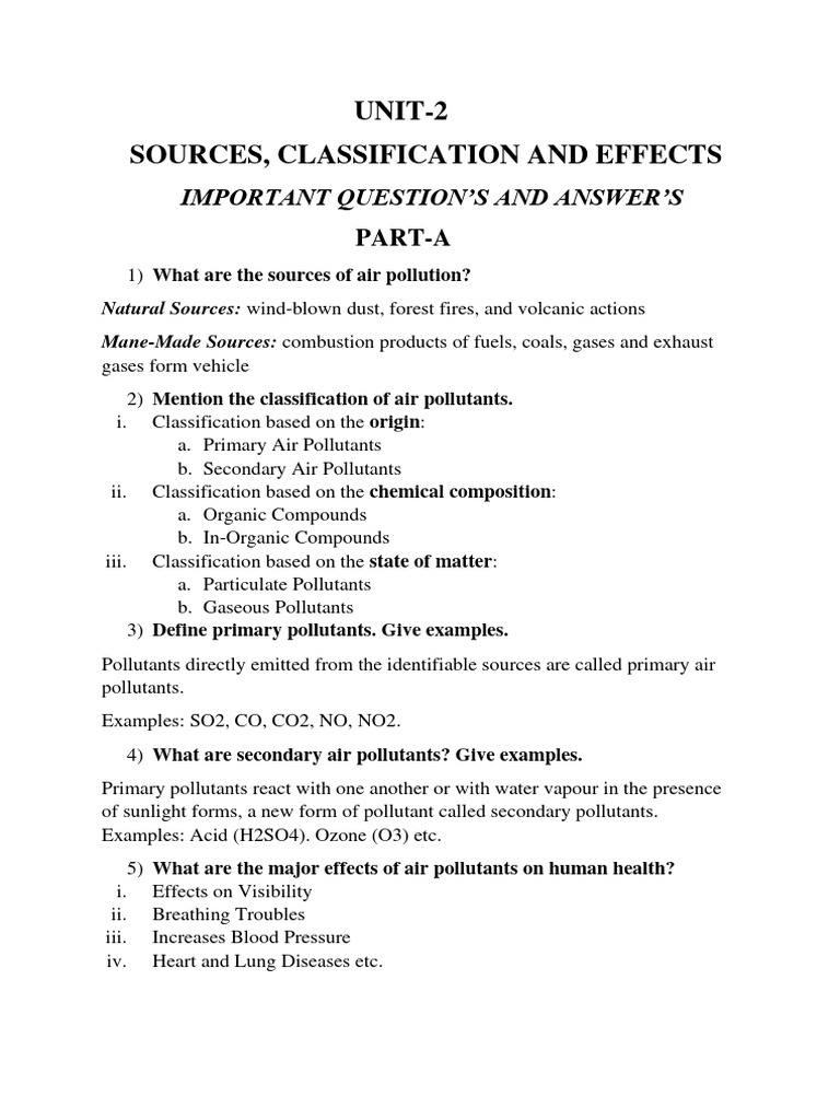 Air And Noise Pollution Contol Engineering Unit 2 Notes Pdf Air