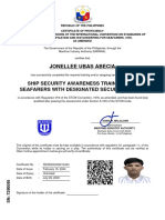 Jonellee Ubas Abecia: Ship Security Awareness Training and Seafarers With Designated Security Duties