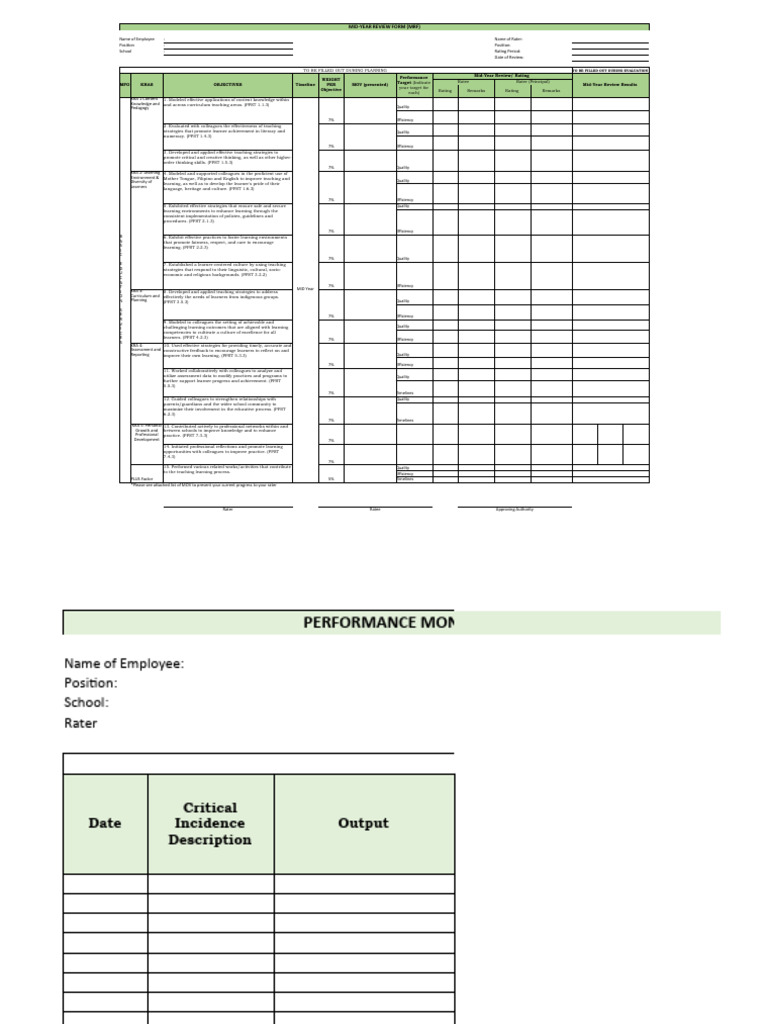 Mid-Year Performance Review Form | PDF | Educational Assessment | Learning