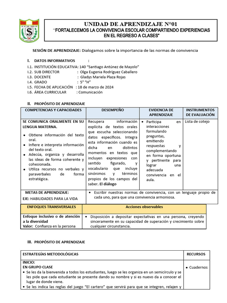 Dialogamos de La Convivencia en El Aula Com | PDF | Aprendizaje ...