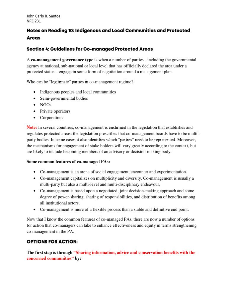Co-Management Guidelines for Protected Areas | PDF | Protected Area ...