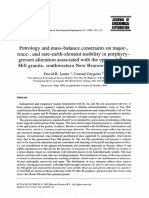 Petrology and Mass Balance Constrains On Major Trace and Ree Mobility in Porphyry Greisen Alteration Canada - Lentz - 1994