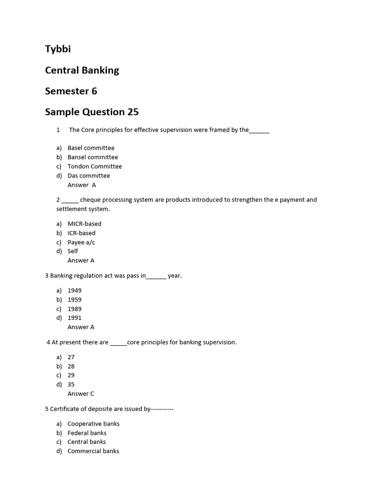 Bbi Semv Vi Sample Questions | PDF | Finance & Money Management