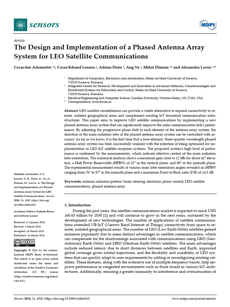 The Design and Implementation of A Phased Antenna Array System For LEO ...