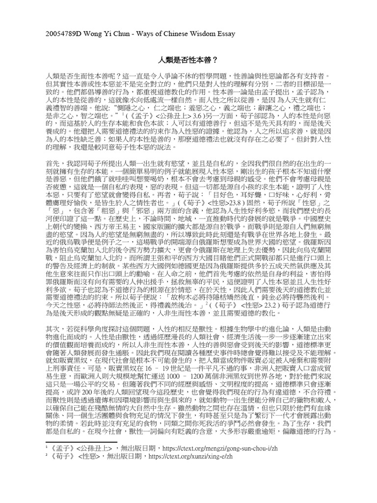 Chinese Essay | PDF