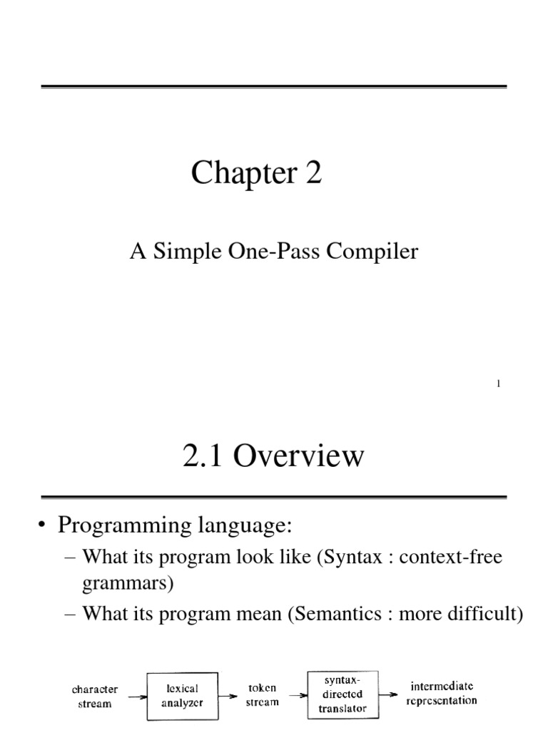 One-Pass Compiler Syntax Overview | PDF | Language Mechanics ...